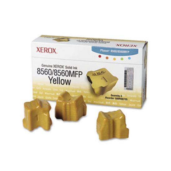 Picture of 108R00725 Solid Ink Stick, 3,400 Page-Yield, Yellow, 3/Box