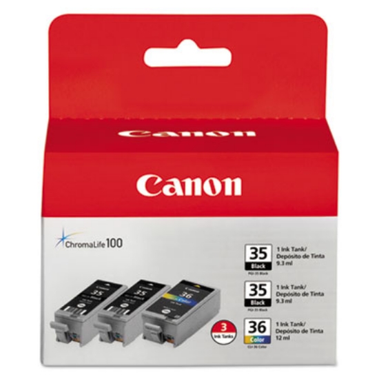 Picture of 1509B007 (CLI-36) Ink, Black/Tri-Color, (black x2, Color x1)