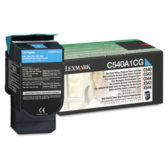 Picture of C540A1CG Return Program Toner, 1,000 Page-Yield, Cyan