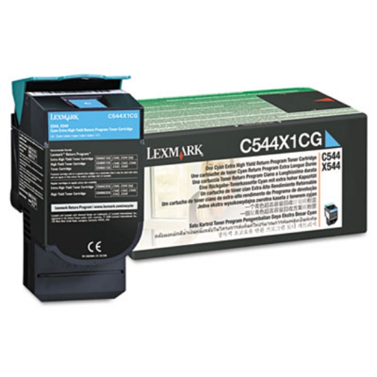 Picture of C544X1CG Return Program Extra High-Yield Toner, 4,000 Page-Yield, Cyan