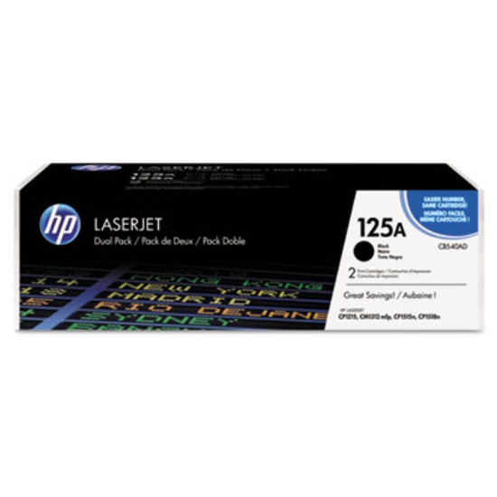 Picture of HP 125A, (CB540A-D) 2-Pack Black Original LaserJet Toner Cartridges