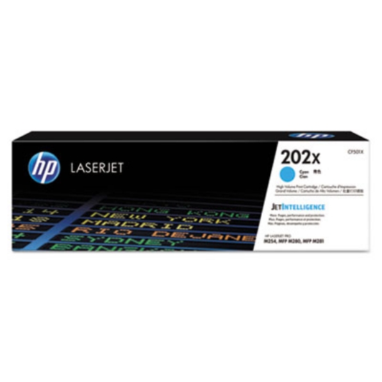 Picture of HP 202X, (CF501X) High-Yield Cyan Original LaserJet Toner Cartridge