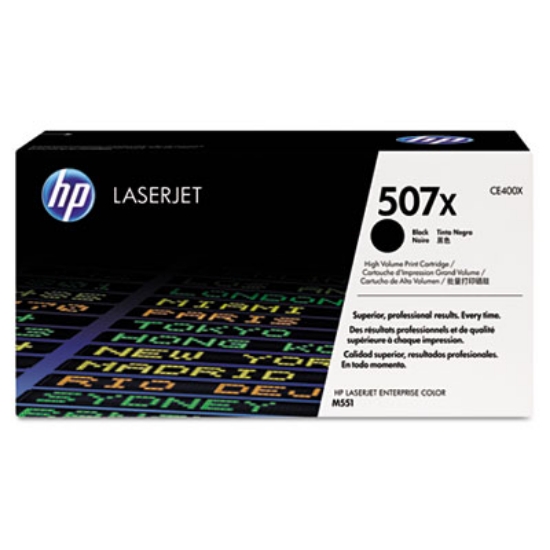 Picture of HP 507X, (CE400X) High-Yield Black Original LaserJet Toner Cartridge