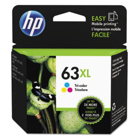 Picture of HP 63XL, (F6U63AN) High-Yield Tri-Color Original Ink Cartridge