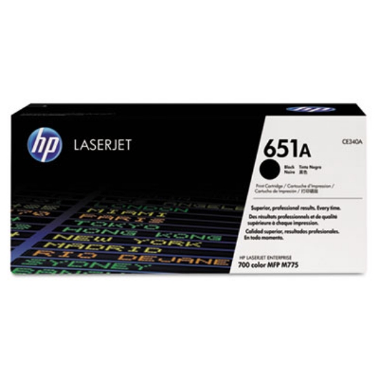 Picture of HP 651A, (CE340A) Black Original LaserJet Toner Cartridge