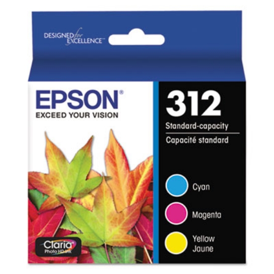 Picture of Epson T312 Clara Standard Capacity Color Multi-Pack (3 color) Ink Cartridge w/ Sensormatic