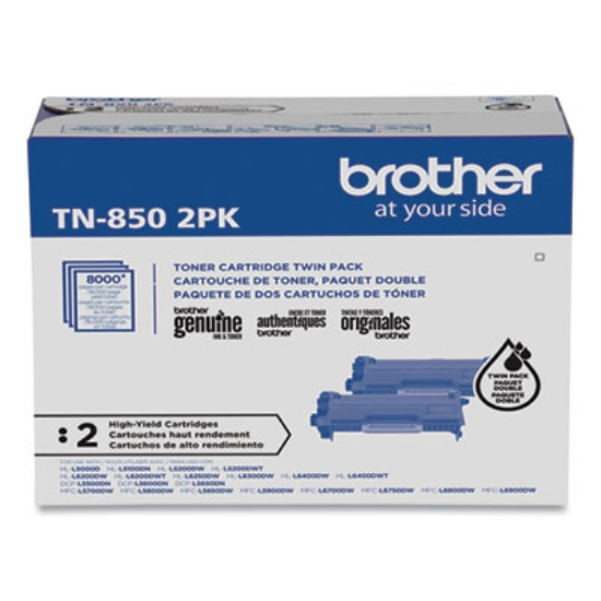 Picture of TN8502PK High-Yield Toner, 8,000 Page-Yield, Black, 2/Pack