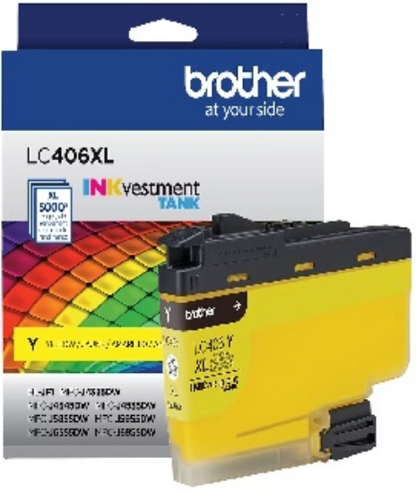 Picture of Brother LC406XL Yellow High Yield Ink Cartridge, Prints Up to 5,000 Pages (LC406XLYS)