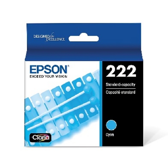 Picture of Epson 222 Cyan Standard Yield Ink Cartridge (T222220-S)