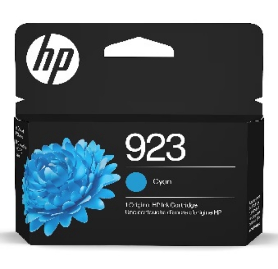 Picture of HP 923 Cyan Standard Yield Ink Cartridge, Print Up to 400 Pages (4K0T0LN)