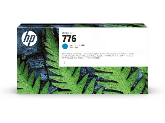 Picture of Genuine HP 1XB09A 1L Cyan DesignJet Ink Standard Yield Cartridge 