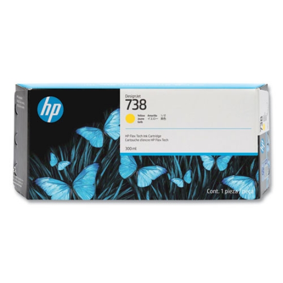Picture of Genuine HP 676M8A 738 300-ml Yellow Standard Yield DesignJet Ink Cartridge