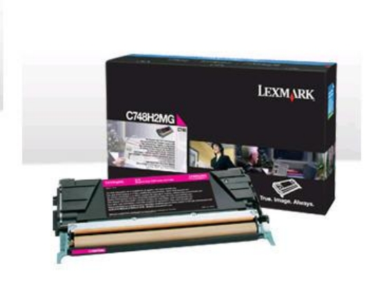 Picture of Genuine Lexmark C748H2MG Magenta High Yield Toner Cartridge