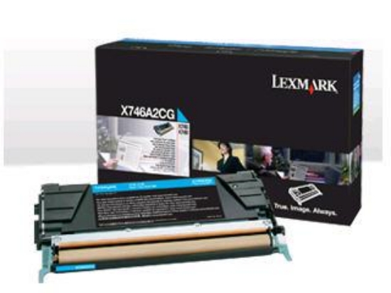 Picture of Genuine Lexmark X746A2CG Cyan Standard Yield Toner Cartridge