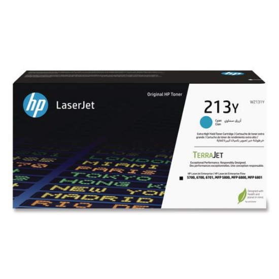 Picture of Genuine HP 213Y, W2131Y Cyan Extra High Yield LaserJet Toner Cartridge